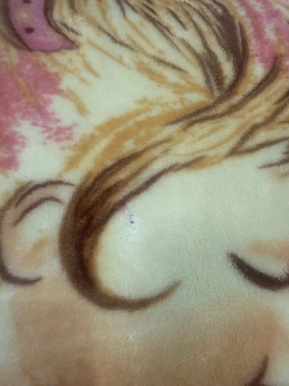 Pink Vintage praying Girl & Kitten Plush Blanket 53x43